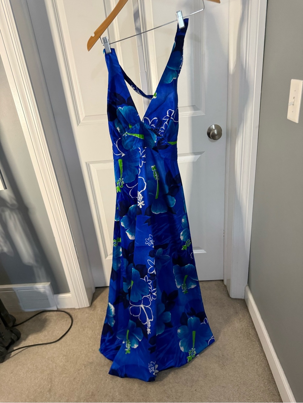 Vintage 1960s/1970s Hawaii Nei Honolulu Halter Maxi Gown size 12